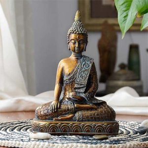 Statue bouddha assis resine