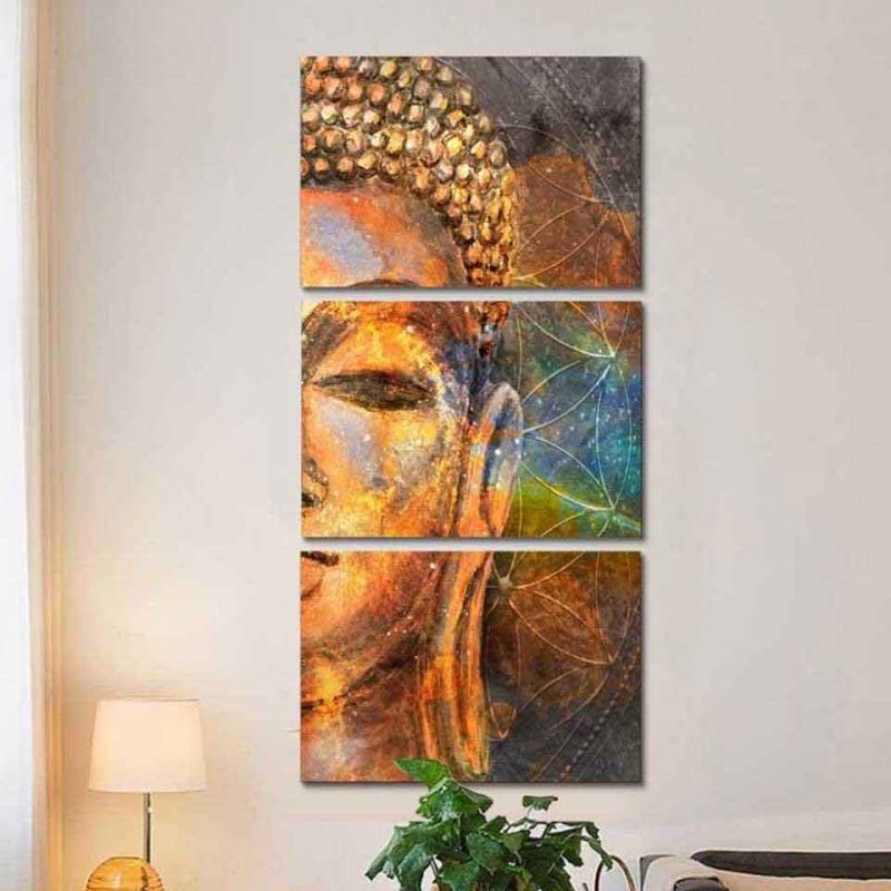 Tableau qui montre la tete de bouddha