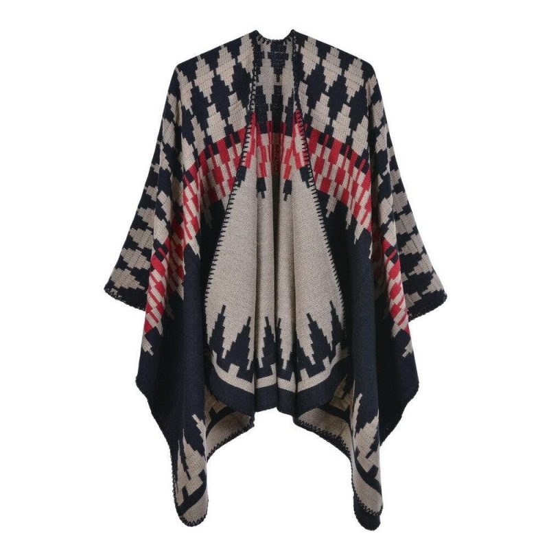 cape hiver femme noir rouge 291