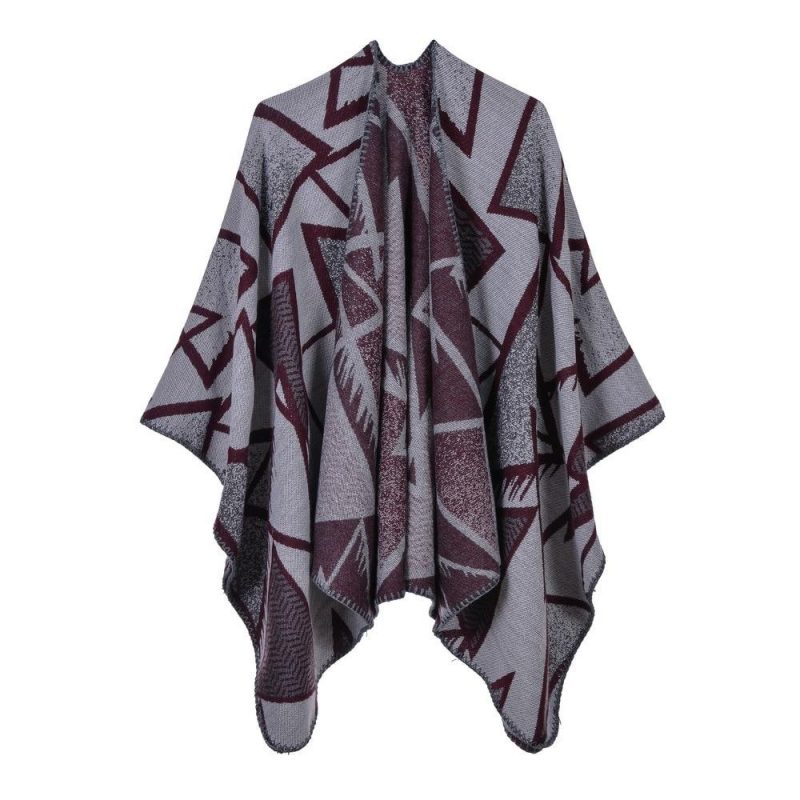gilet poncho bordeaux 178