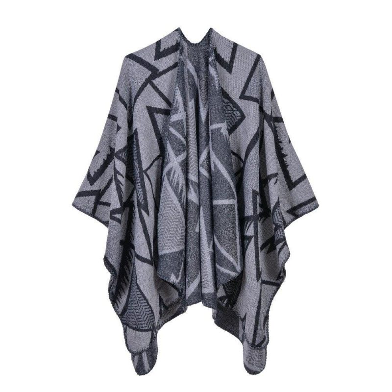 gilet poncho gris 765