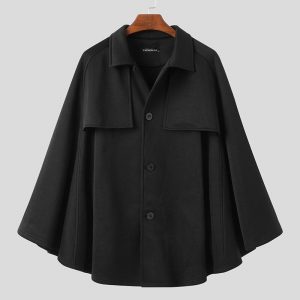 manteau poncho homme noir s 260