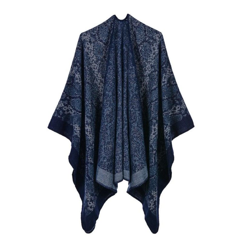 poncho acrylique bleu 607
