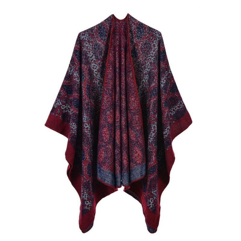 poncho acrylique rouge 954