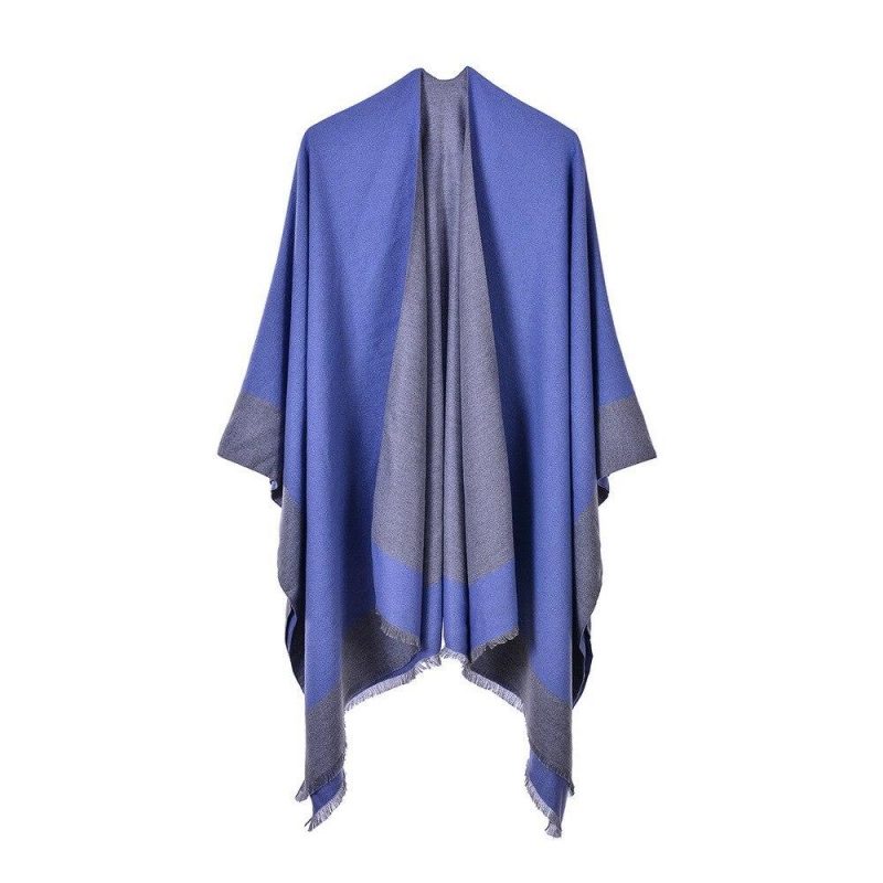 poncho bicolore bleu 419