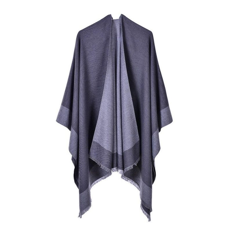 poncho bicolore gris 351
