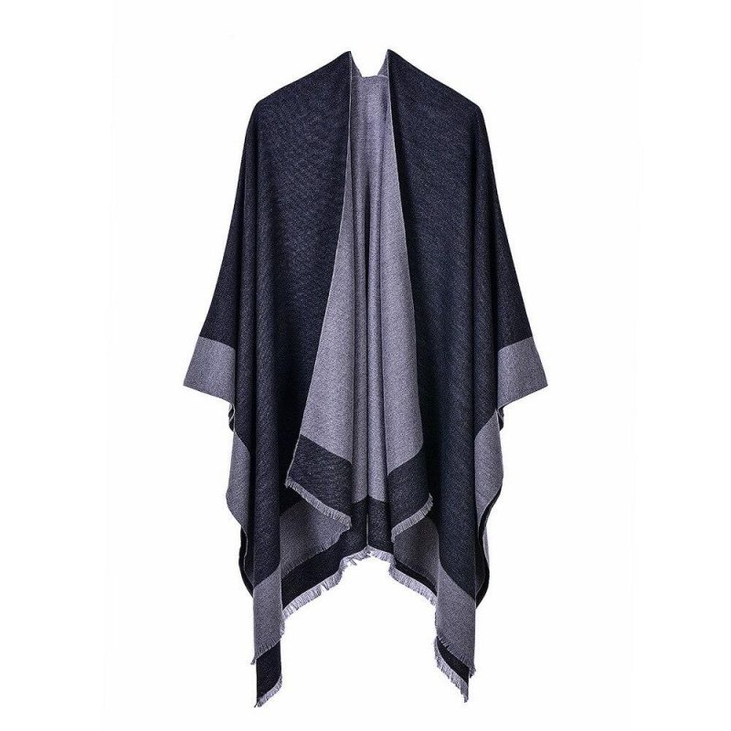 poncho bicolore noir 101