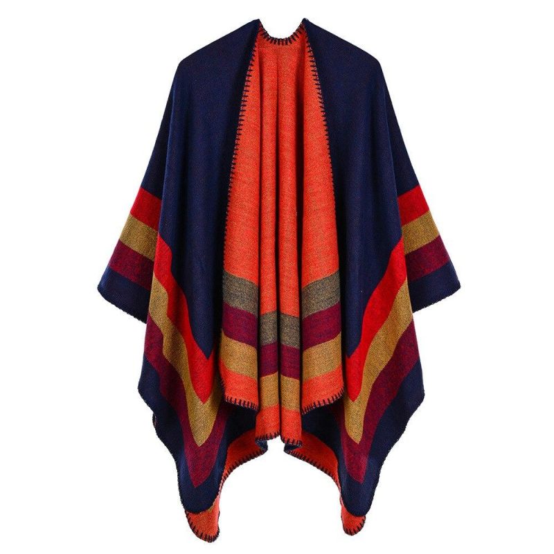 poncho cape hiver femme rouge 813
