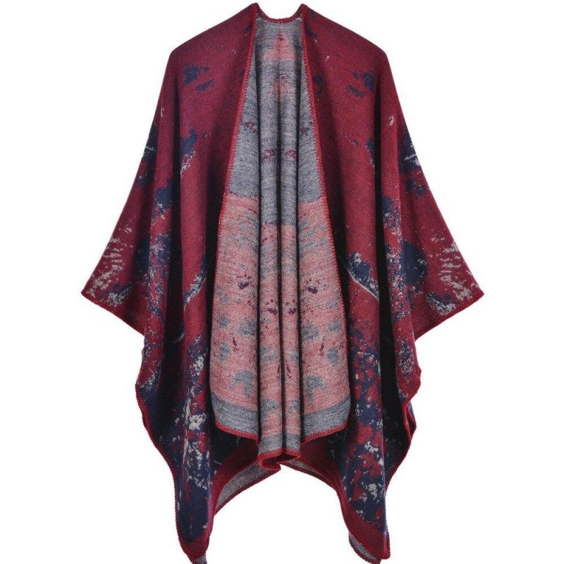 poncho chaud bordeaux 130