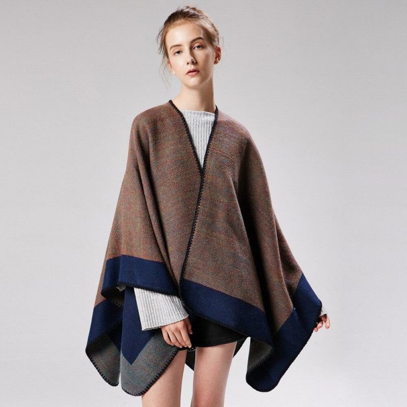 poncho chaud femme 545