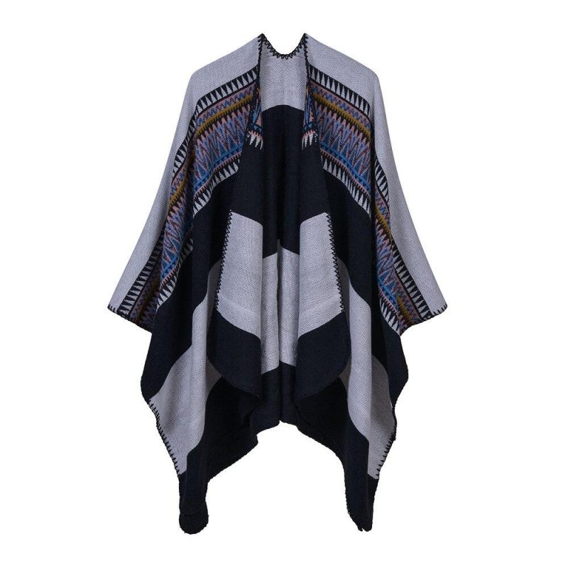 poncho chaud hiver noir 120