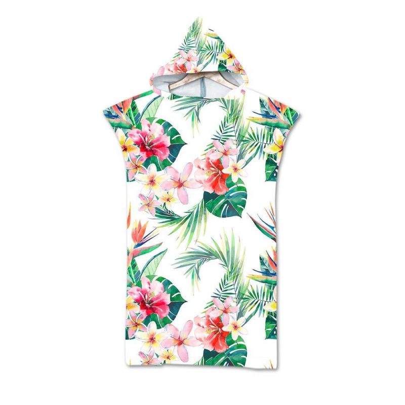 poncho de plage fleurs fleurs tropicales 756