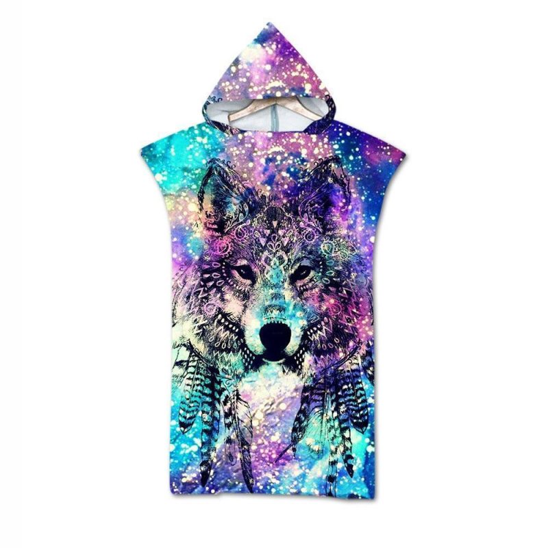 poncho de plage loup loup 406