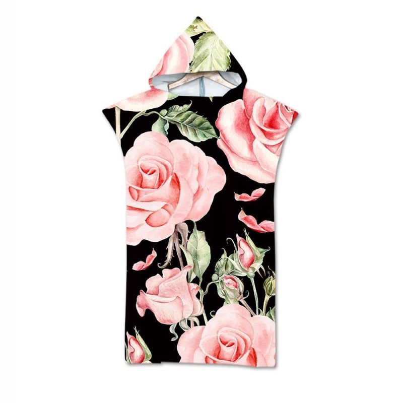 poncho de plage roses roses 886