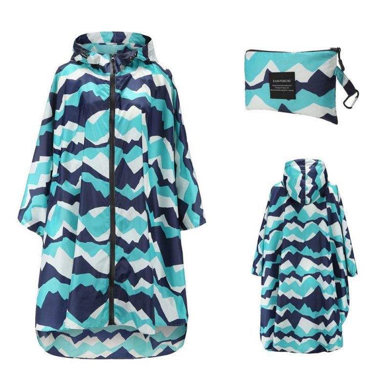 poncho de pluie femme bleu clair 684