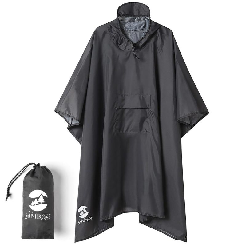 poncho de pluie homme gris fonce 300