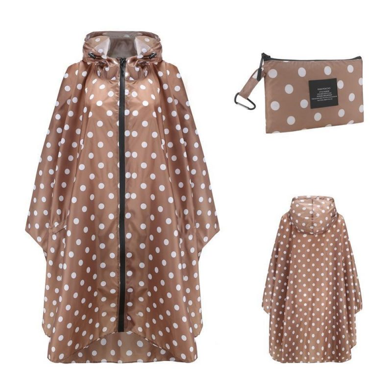 poncho de pluie long marron 376