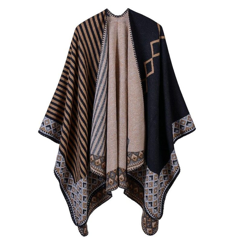 poncho femme asymetrique beige 741
