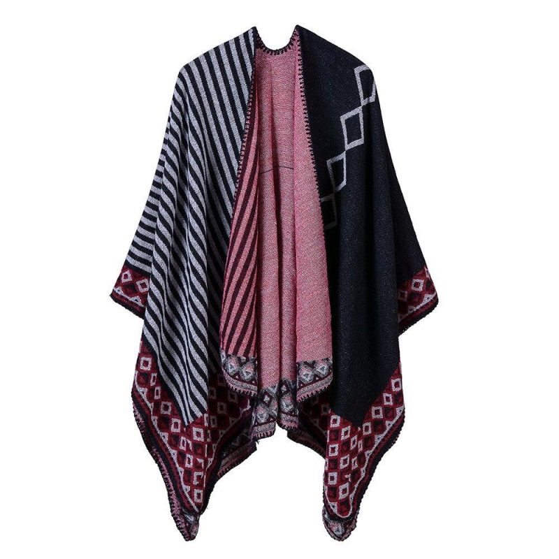 poncho femme asymetrique noir 590
