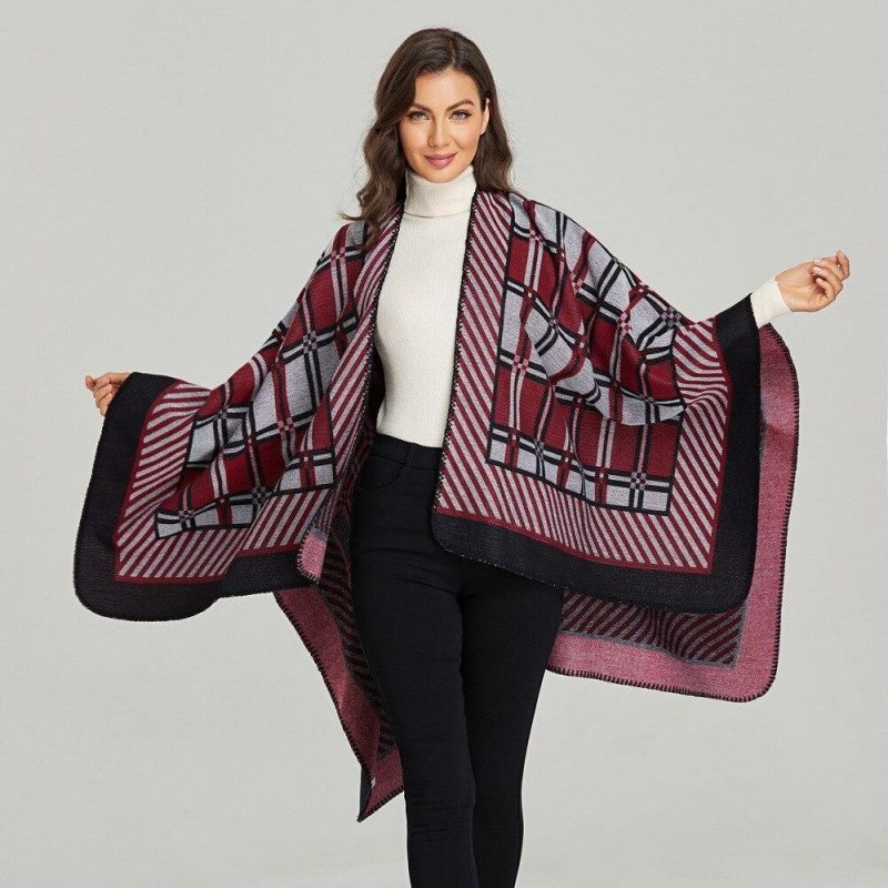 poncho femme bordeaux bordeaux 250