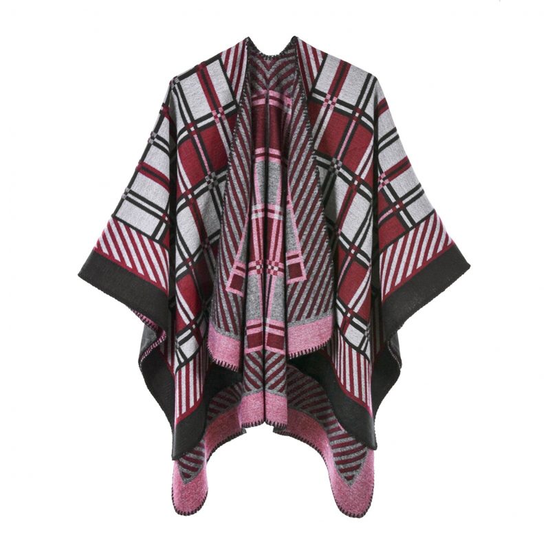 poncho femme bordeaux bordeaux 329