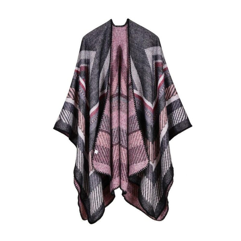 poncho femme cape gris 821