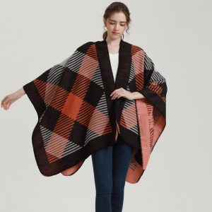 poncho femme carreaux 351