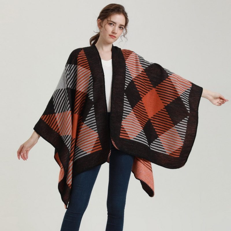 poncho femme carreaux 474