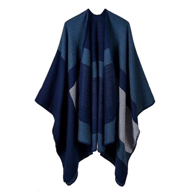 poncho femme contemporain bleu 771