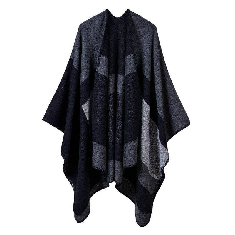 poncho femme contemporain noir 621