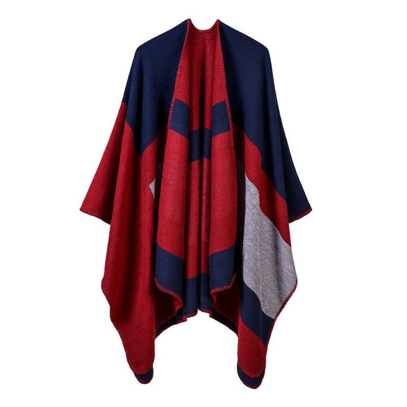 poncho femme contemporain rouge 630