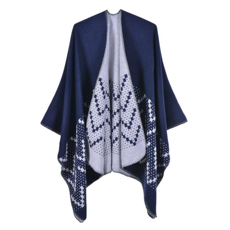 poncho femme elegance bleu 389
