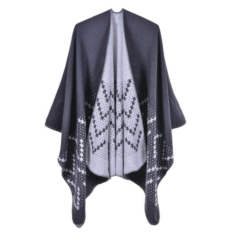 poncho femme elegance gris 928