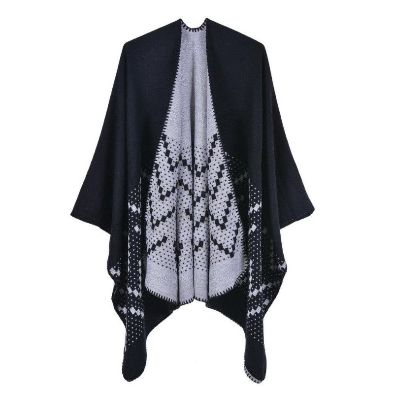 poncho femme elegance noir 770
