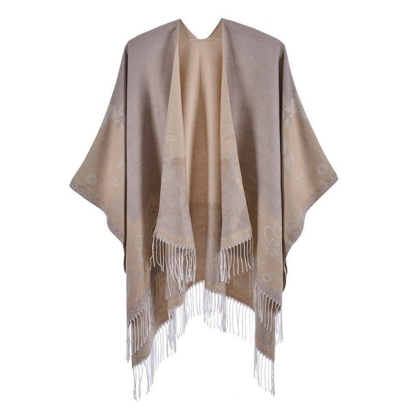 poncho femme fleur franges 1 461