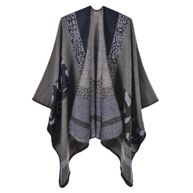 poncho femme fleur oxalis gris clair 972