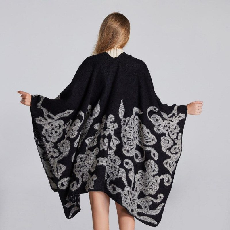 poncho femme fleur papillon 164
