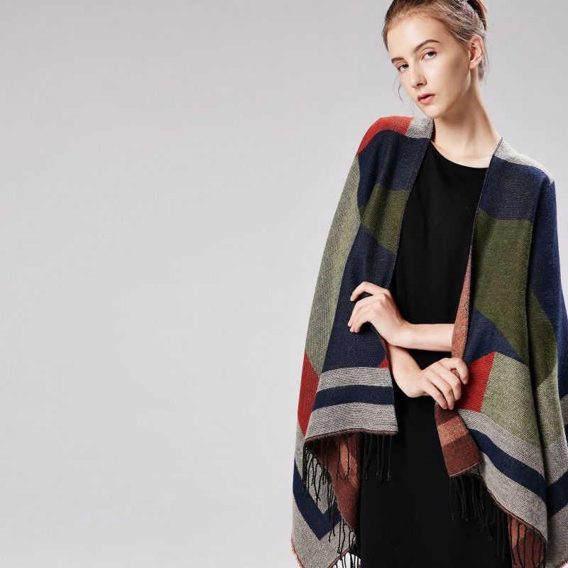 poncho femme frange 265