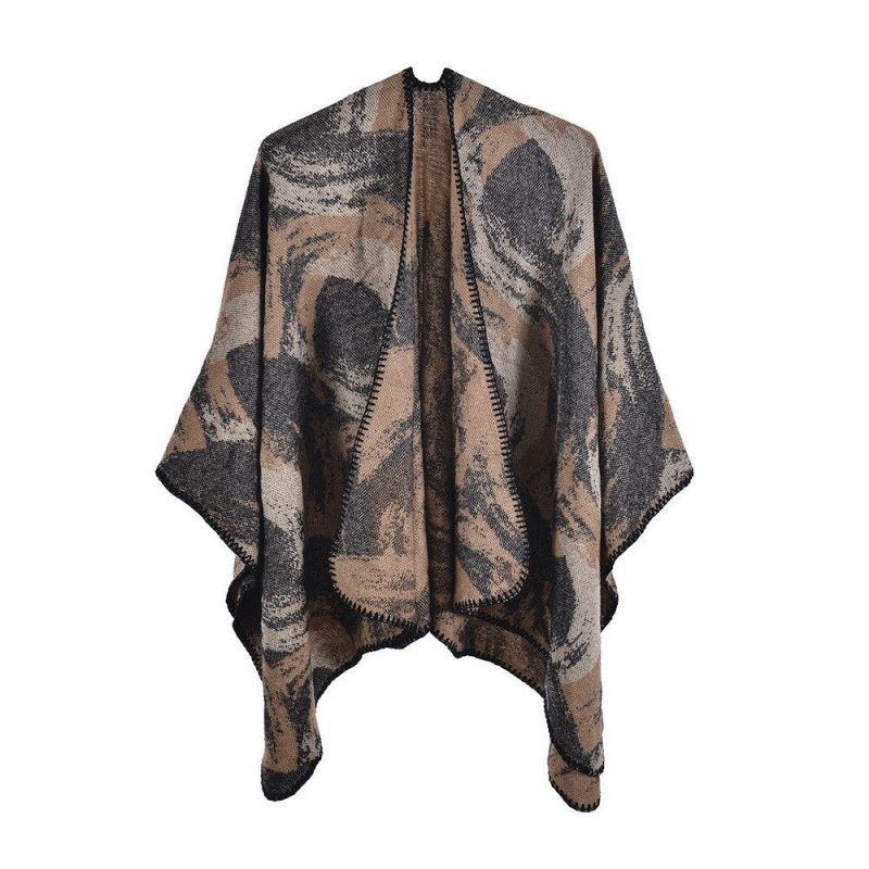 poncho femme hiver elegant marron 262