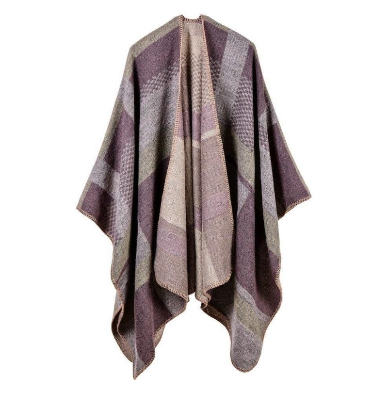poncho femme hiver marron 247