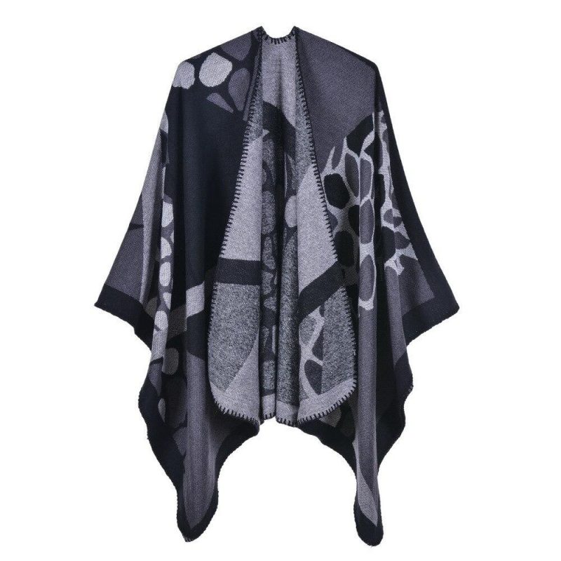poncho femme hiver original noir 208