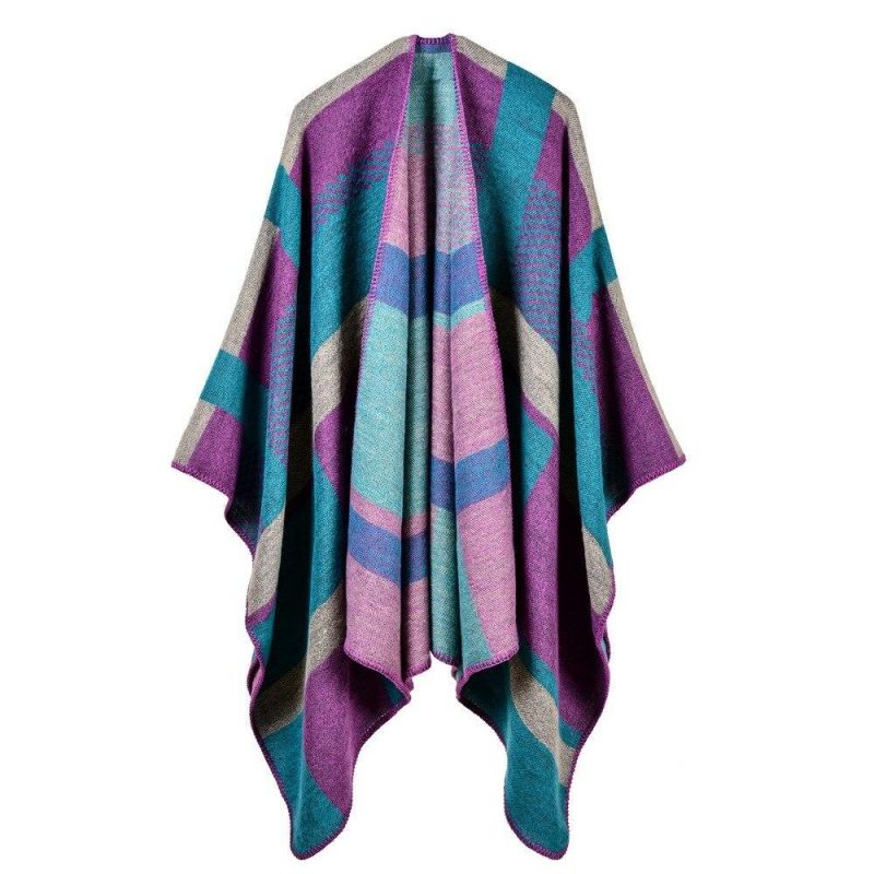 poncho femme hiver rose 210