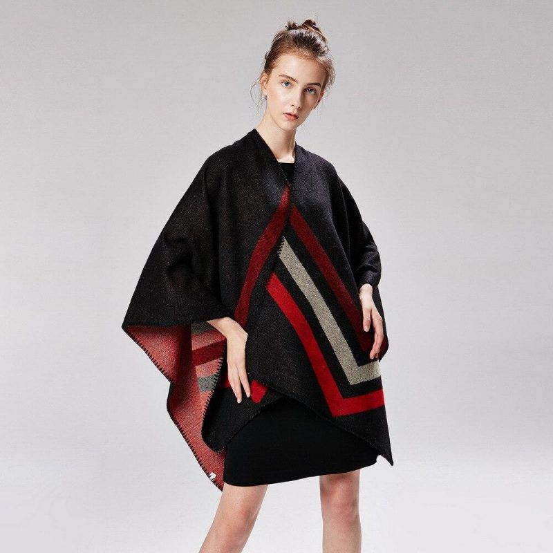 poncho femme moderne noir 190