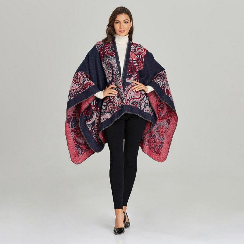 poncho femme paisley 679