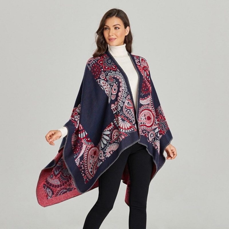 poncho femme paisley 805