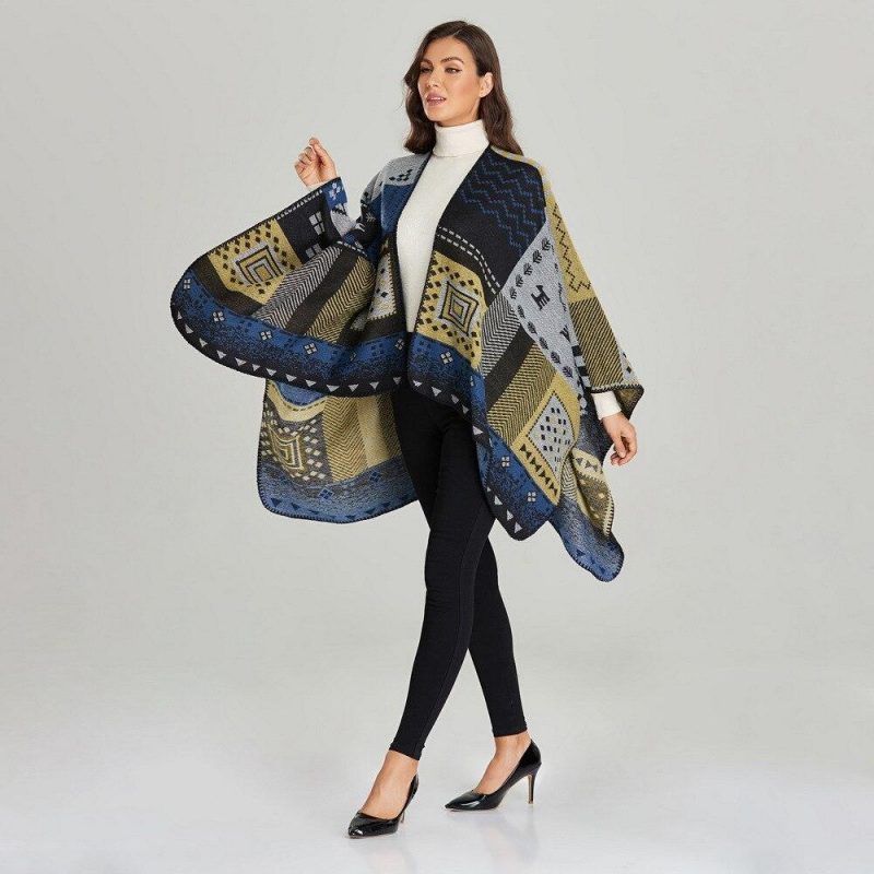 poncho femme patchwork 609