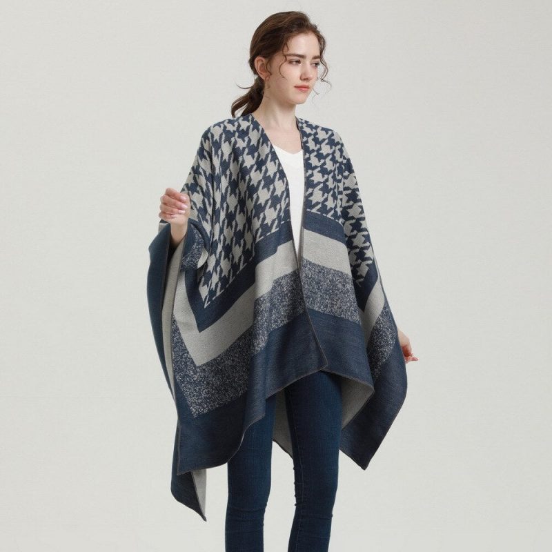 poncho femme pied de poule 485