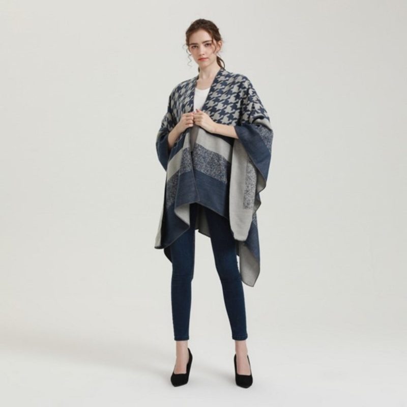 poncho femme pied de poule 709
