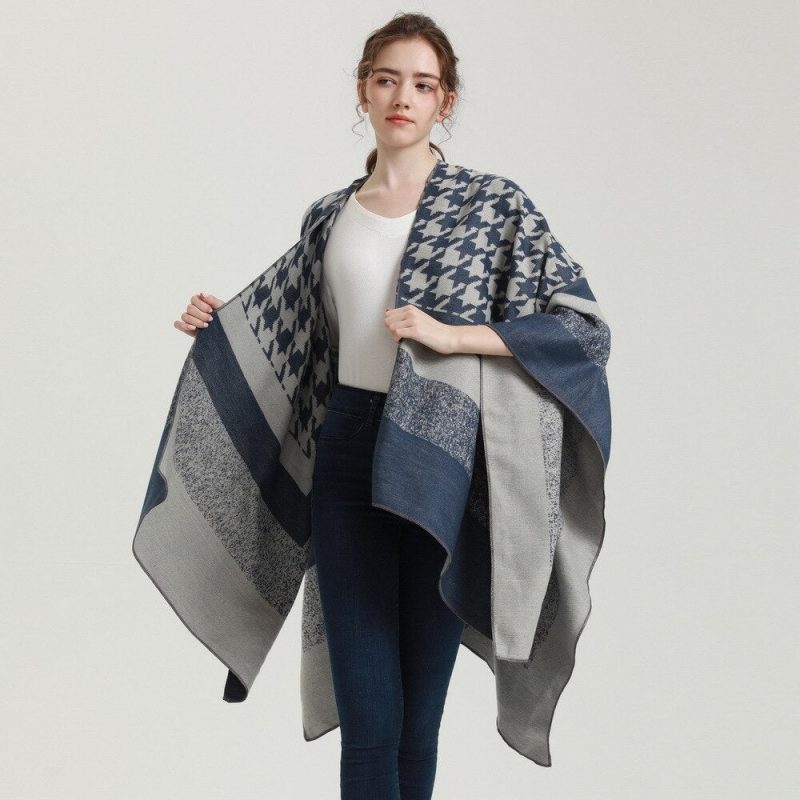 poncho femme pied de poule 731