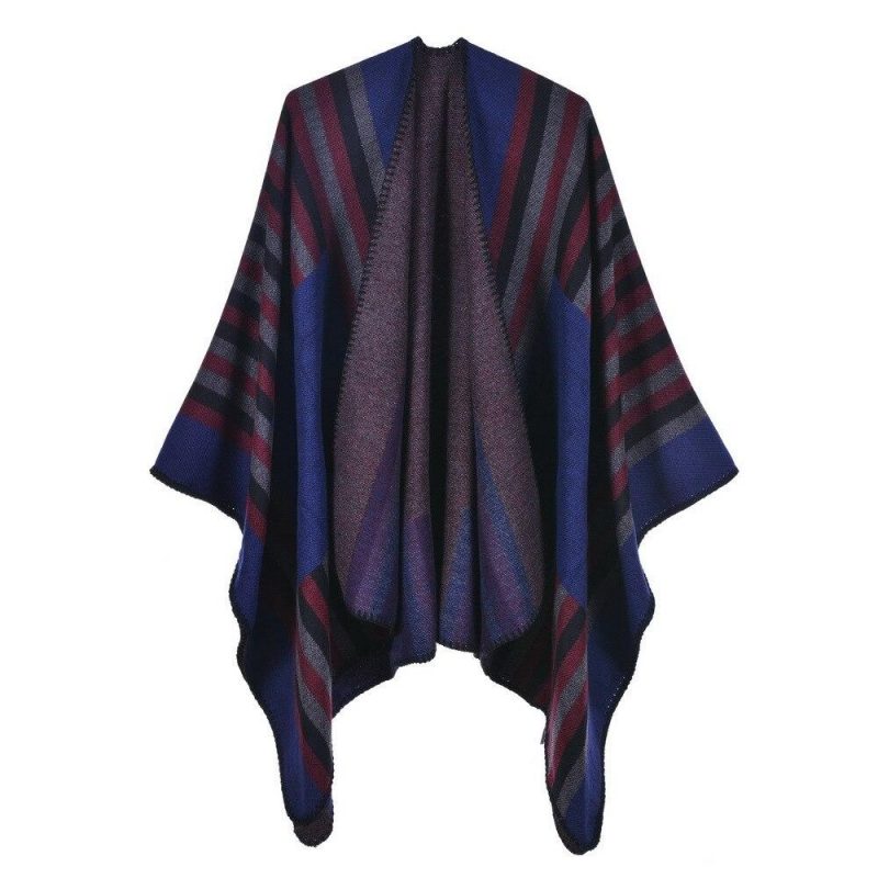 poncho femme raye 3 252